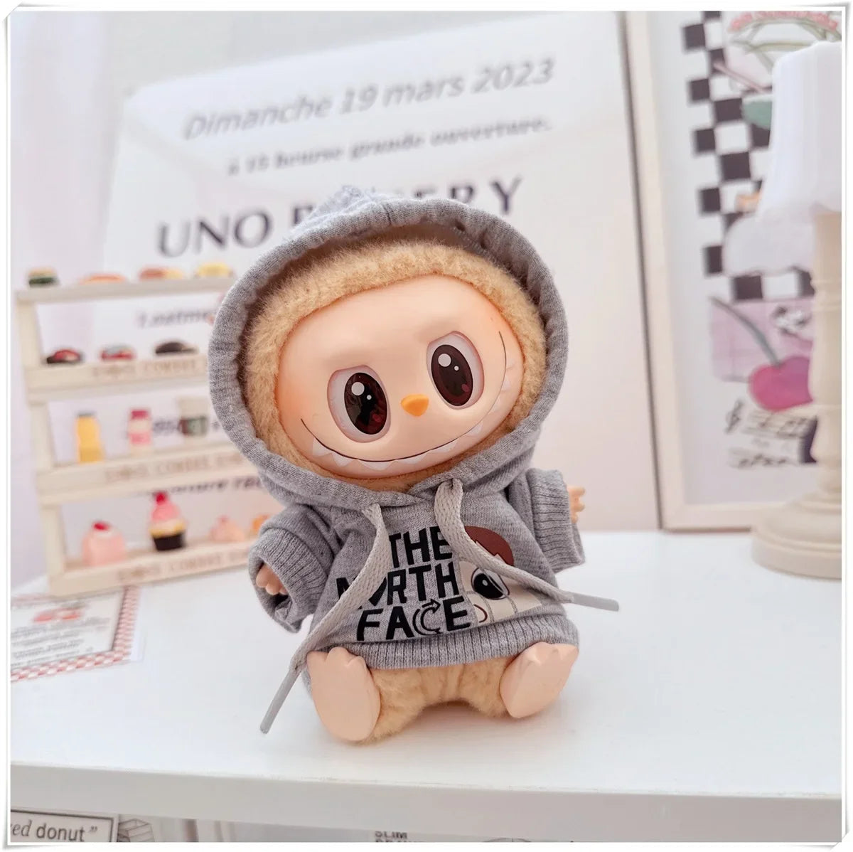 Labubu V1/V2/V3 Doll Clothing Set – Trendy Korean Hoodie & Pants Outfit 15–17cm Dolls
