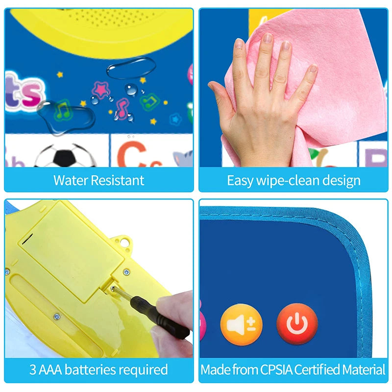 Electronic English Alphabet Wall Chart – Talking ABC & 123s Music Poster for Toddlers