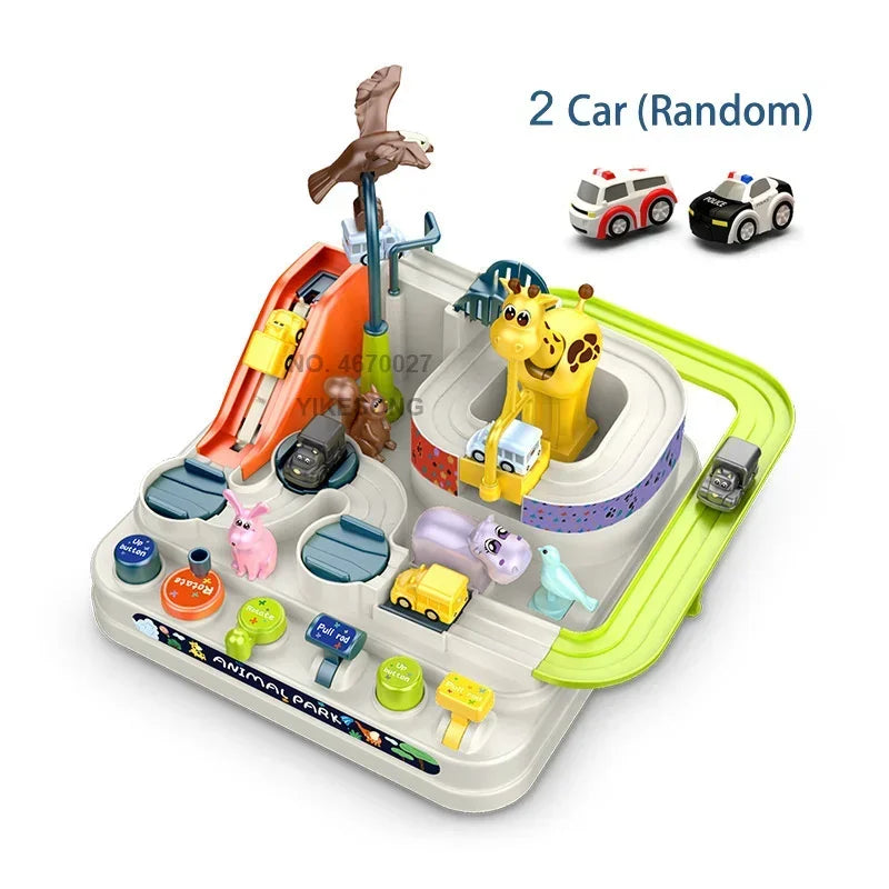 Track Car Adventure Game Toy – Interactive Rail Racing Educational Set for Kids 2–12Y