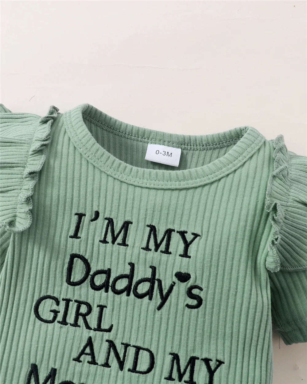 3PCS Summer Baby Girl Outfit – Letter Romper, Floral Pants & Bow Headband Set