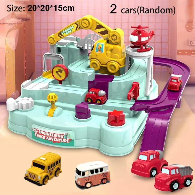 Track Car Adventure Game Toy – Interactive Rail Racing Educational Set for Kids 2–12Y