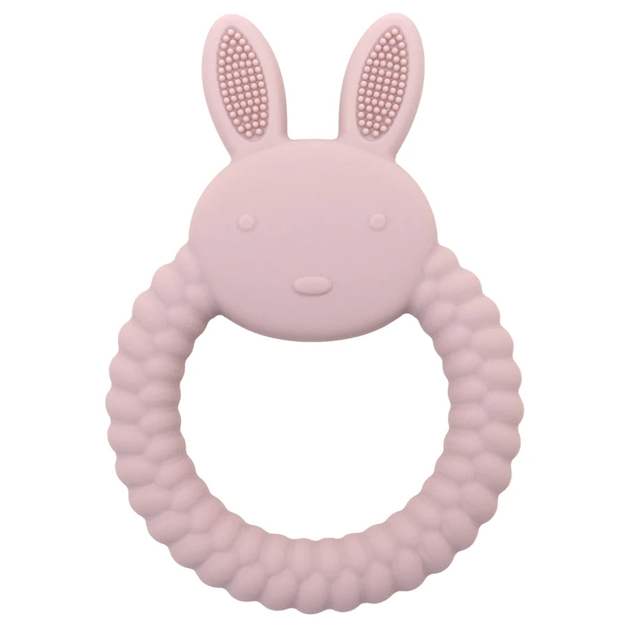 Silicone Rabbit Baby Teether – BPA-Free Cartoon Teething Toy for Infants