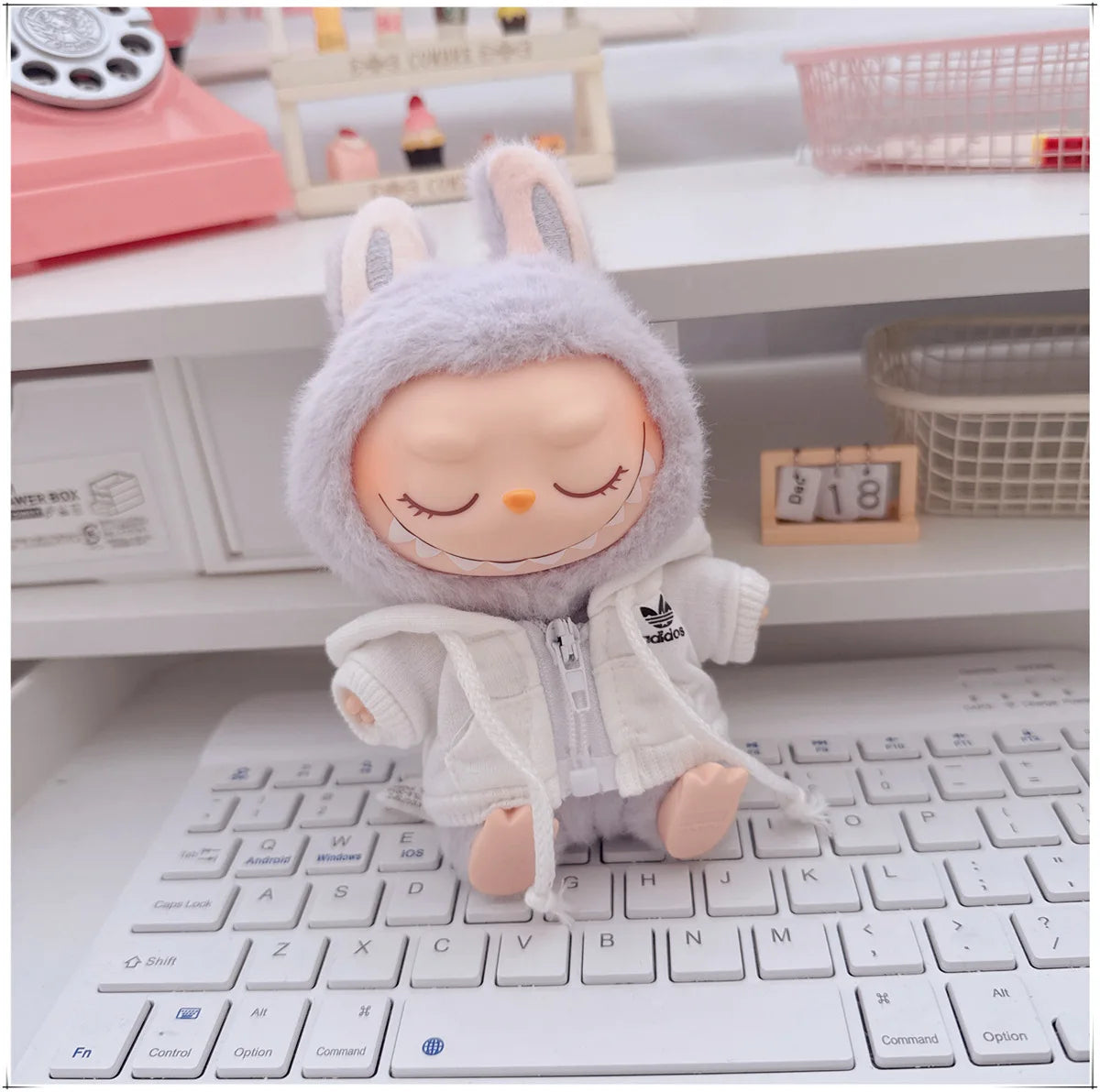 Labubu V1/V2/V3 Doll Clothing Set – Trendy Korean Hoodie & Pants Outfit 15–17cm Dolls