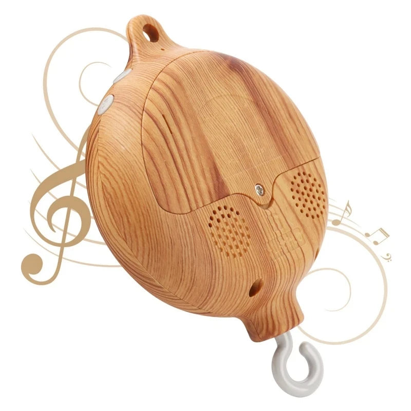 Revolving Music Box – Wooden Hanging Rattle Crib Toy for Newborns
