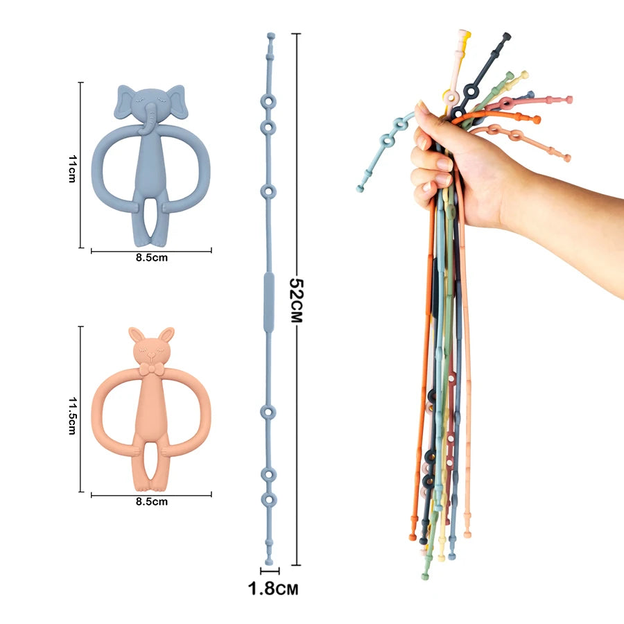 Soft Silicone Pacifier Clip – Adjustable Teething Chain and Dummy Holder for Babies