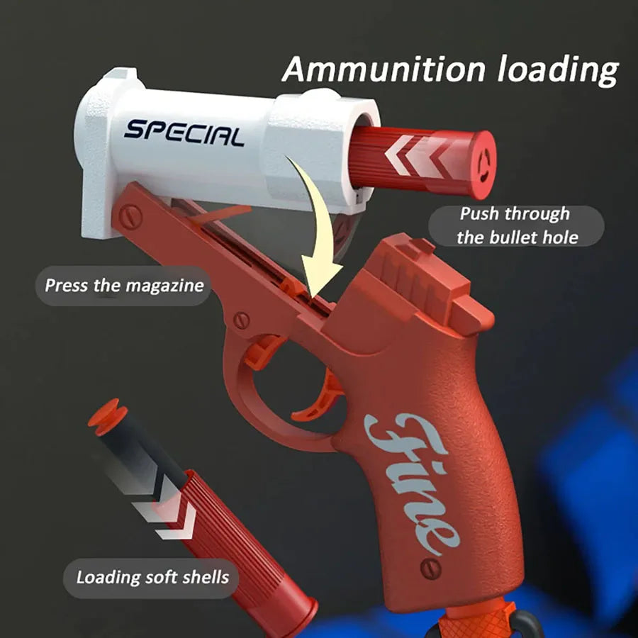 Mini S686 Soft Bullet Blaster – Shell-Ejecting Toy Gun for Outdoor Foam Battles