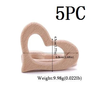 Model PMZ0044 – 5PCS Wooden Baby Teether Set | Beech Rodent & Animal Pendants for DIY Gifts