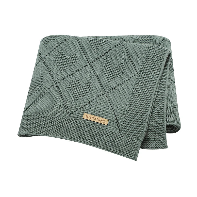 Baby Cotton Knit Blanket – Soft Swaddle Wrap for Stroller & Nursery, 90x70cm