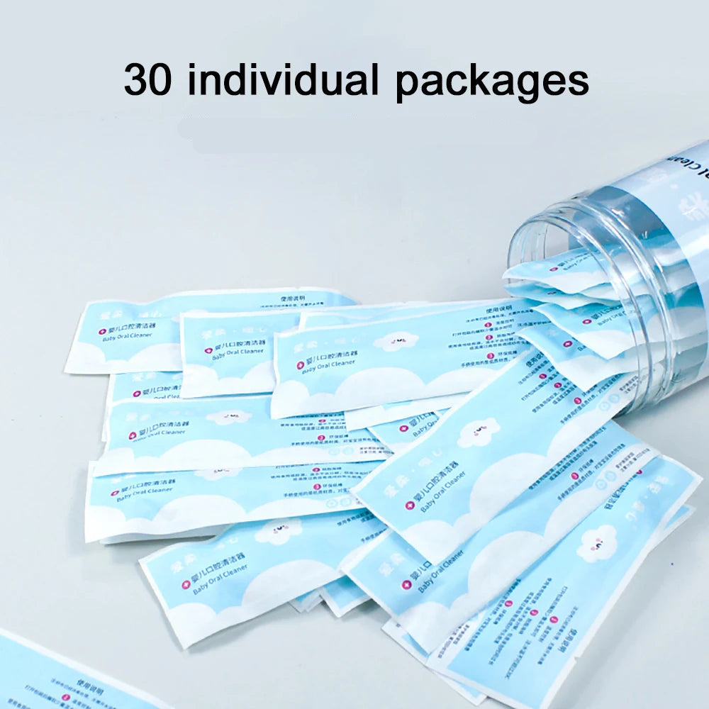 30PCS Baby Mouth Cleaning Sticks – Disposable Tongue & Gum Wipes for Newborn Oral Hygiene