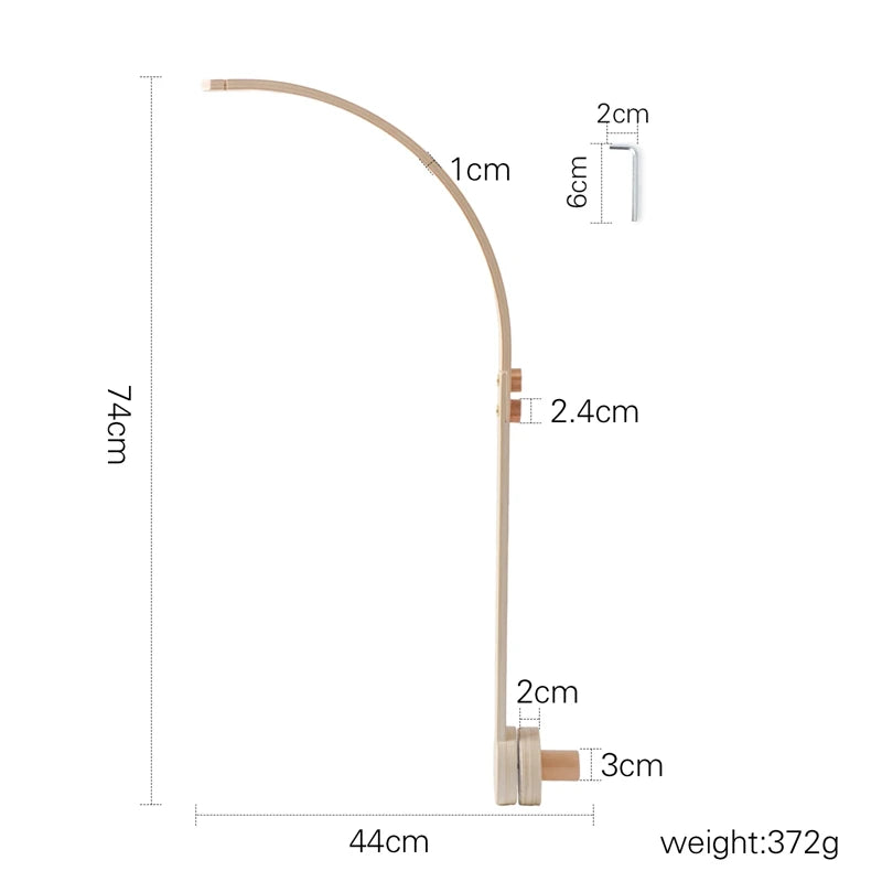 Wooden Crochet Star Baby Crib Mobile – Bed Bell Rattle Toy for Newborn Comfort and Sleep