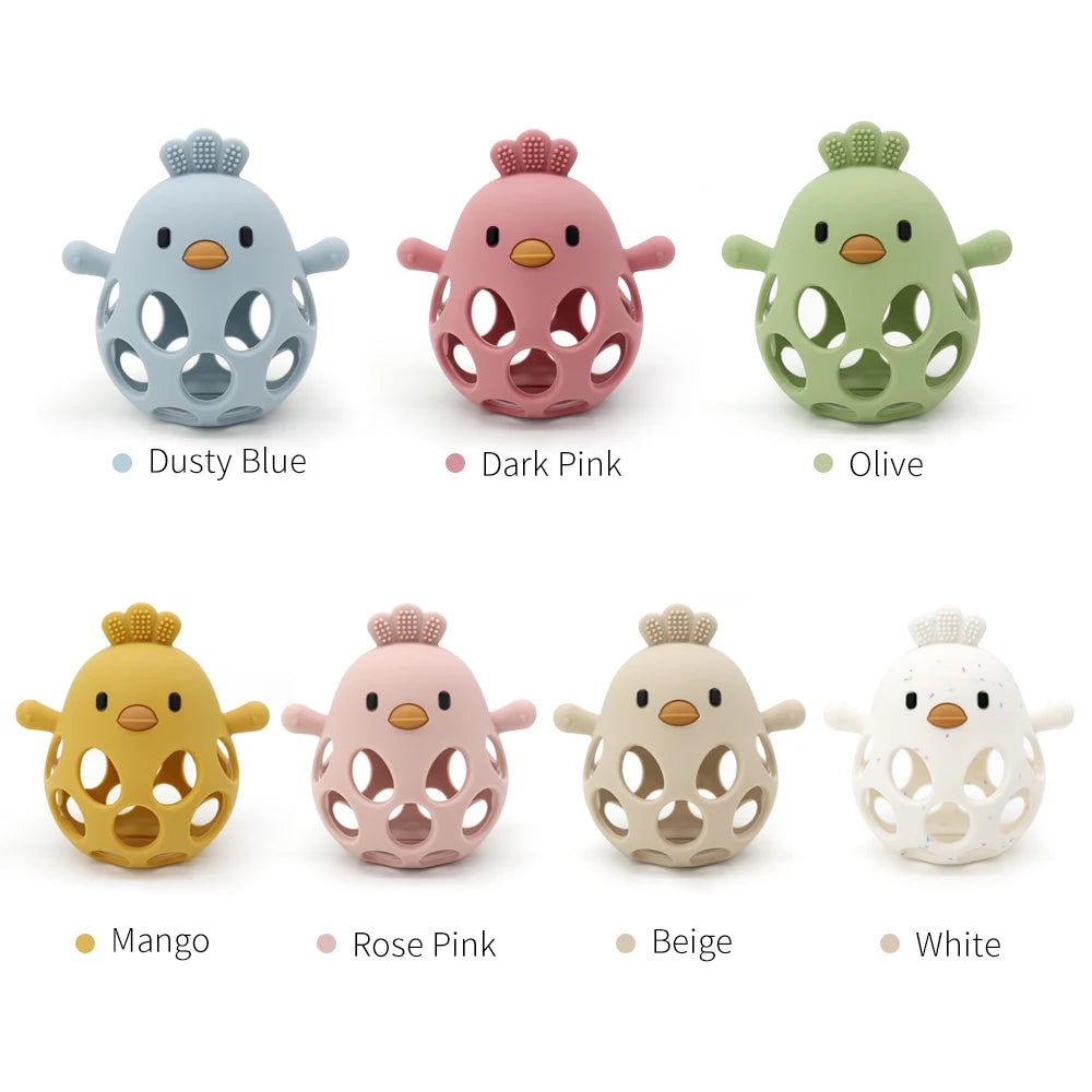 Chick-Shaped Silicone Baby Teether – Safe BPA-Free Chewing Toy for Teething Relief