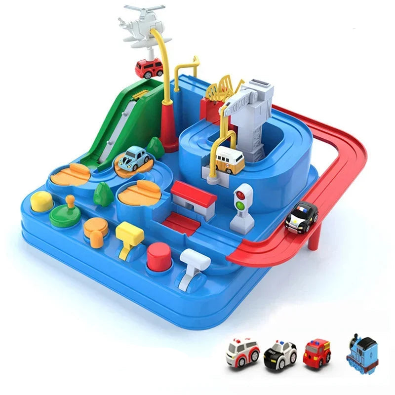 Track Car Adventure Game Toy – Interactive Rail Racing Educational Set for Kids 2–12Y