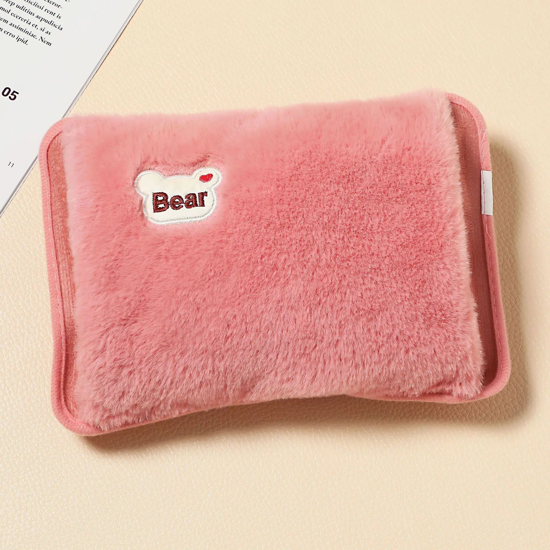 Rechargeable Electric Hot Water Bottle with Rabbit Fur Cover – Safe Reusable Hand Warmer 500W