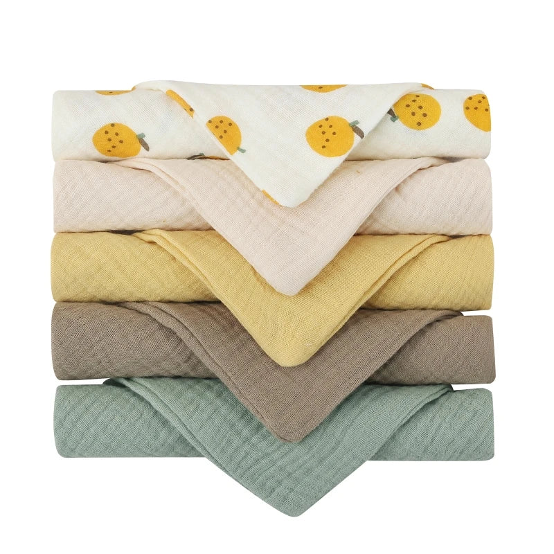 5PCS Soft Cotton Baby Washcloths Set – Absorbent Face Towels for Daily Baby Care