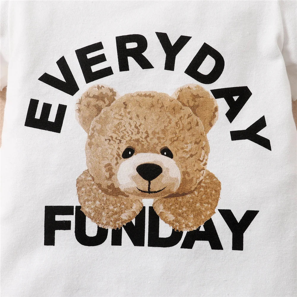 2PCS Baby Boy Panda Romper and Hat Set – Short Sleeve Summer Outfit 0–12 Months