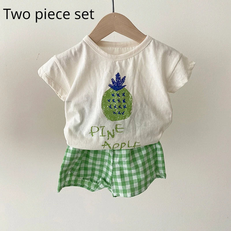 Unisex Cotton Baby Pajamas Set – Sleeveless Summer Cartoon Nightwear for Toddlers 1–3Y