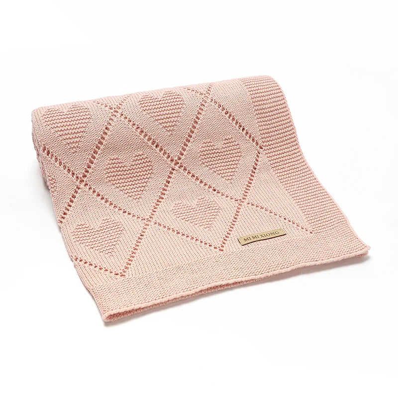 Baby Cotton Knit Blanket – Soft Swaddle Wrap for Stroller & Nursery, 90x70cm