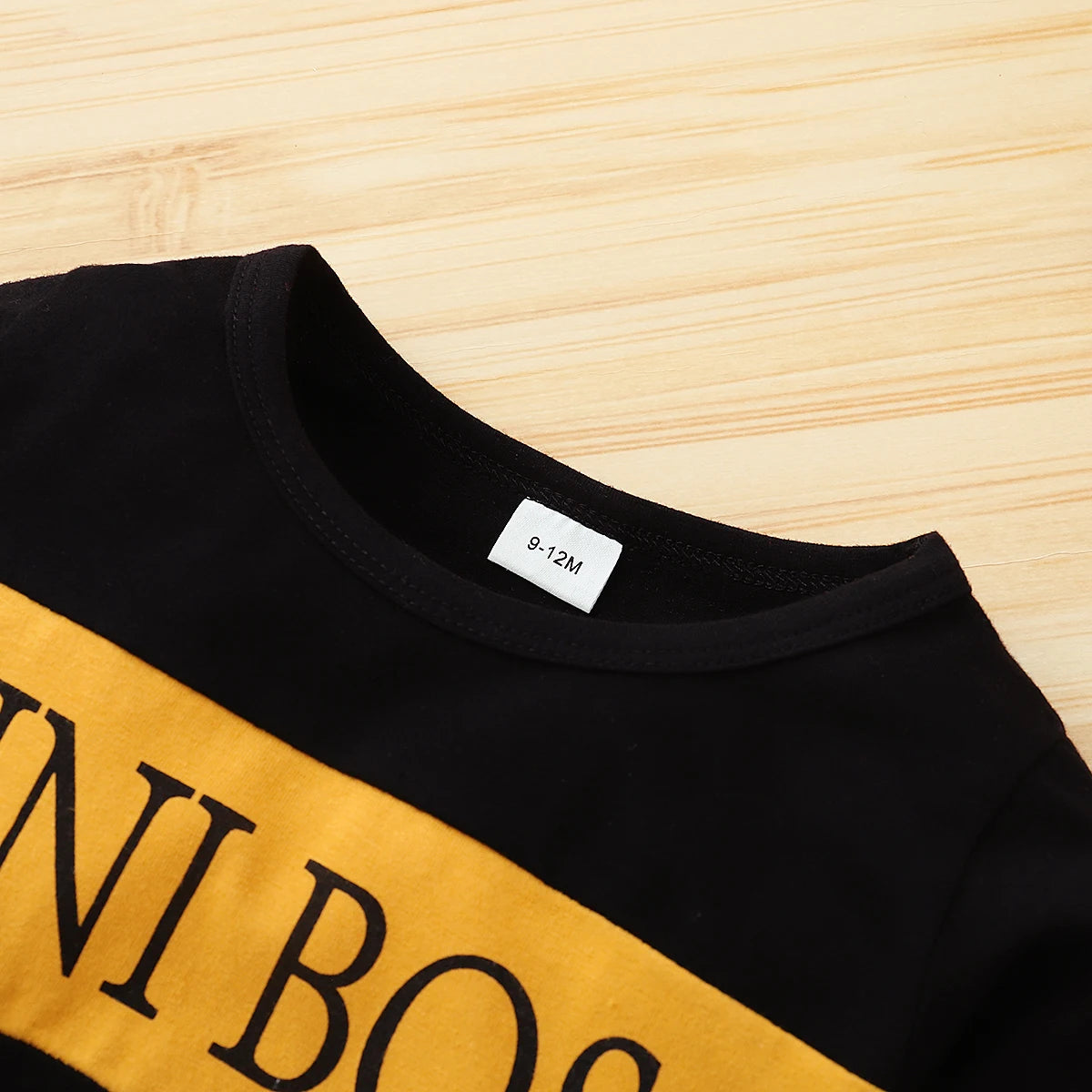 2PCS Baby Boy Letter Print Outfit – Long Sleeve Top & Pants Set for 0–2 Years