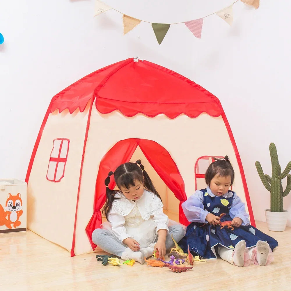130CM Portable Princess Castle Tent – Folding Baby Playhouse for Girls, Pink Child Room Decor