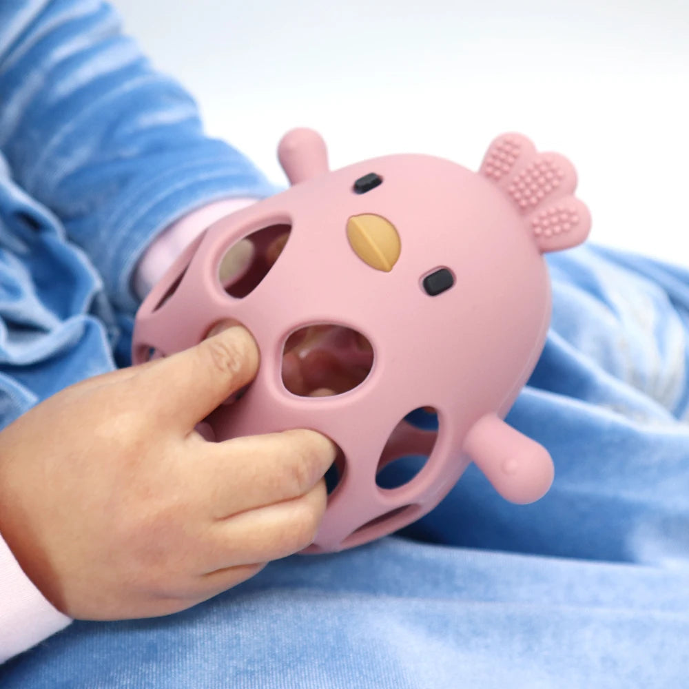 Chick-Shaped Silicone Baby Teether – Safe BPA-Free Chewing Toy for Teething Relief