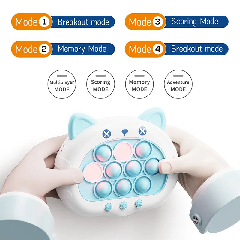 Electronic Quick Push Bubble Game Console – Kids’ Light-Up Sensory Toy Gift 1–12Y