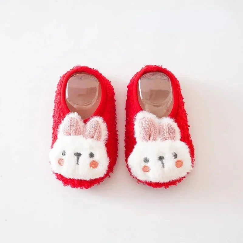 Winter Warm Baby Slippers – Soft Plush Indoor Floor Shoes with Anti-slip Sole for Toddlers